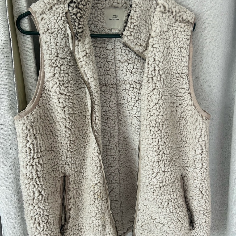 Sherpa Fleece Vest - Cream